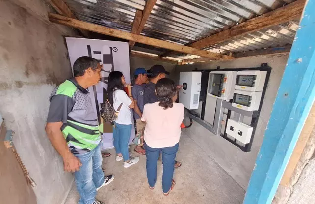 The electricity generated by the rooftop PV panels is successfully connected to the grid