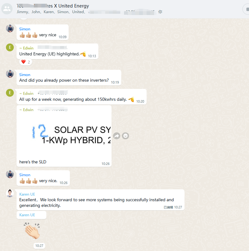 A customer from the Philippines praised our system for its high efficiency and for saving him a lot of electricity bills.