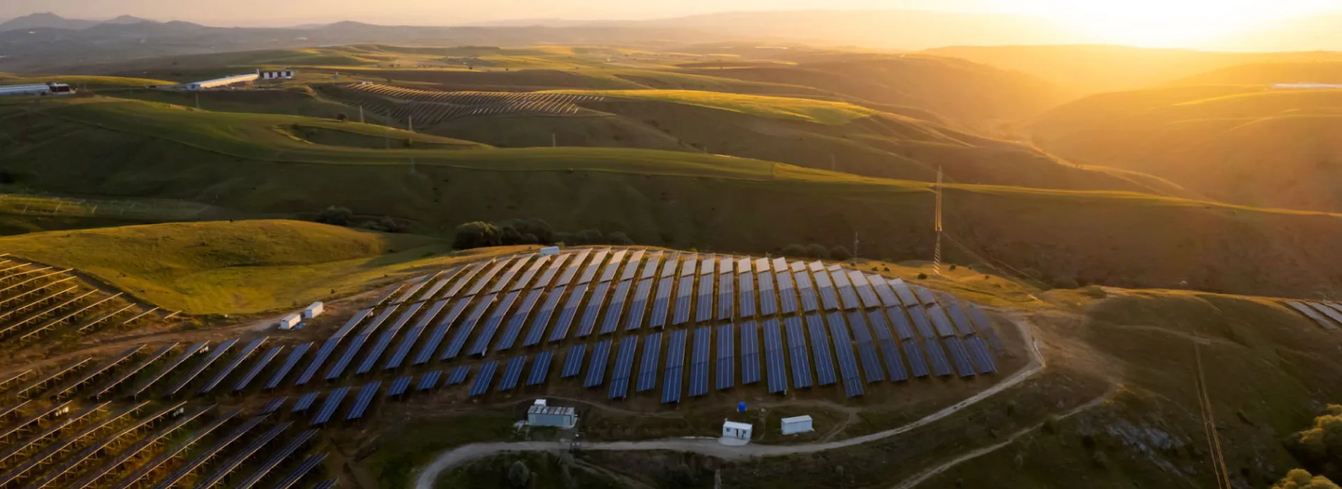 ue's neat and beautiful photovoltaic modules laid on the hills of the UK