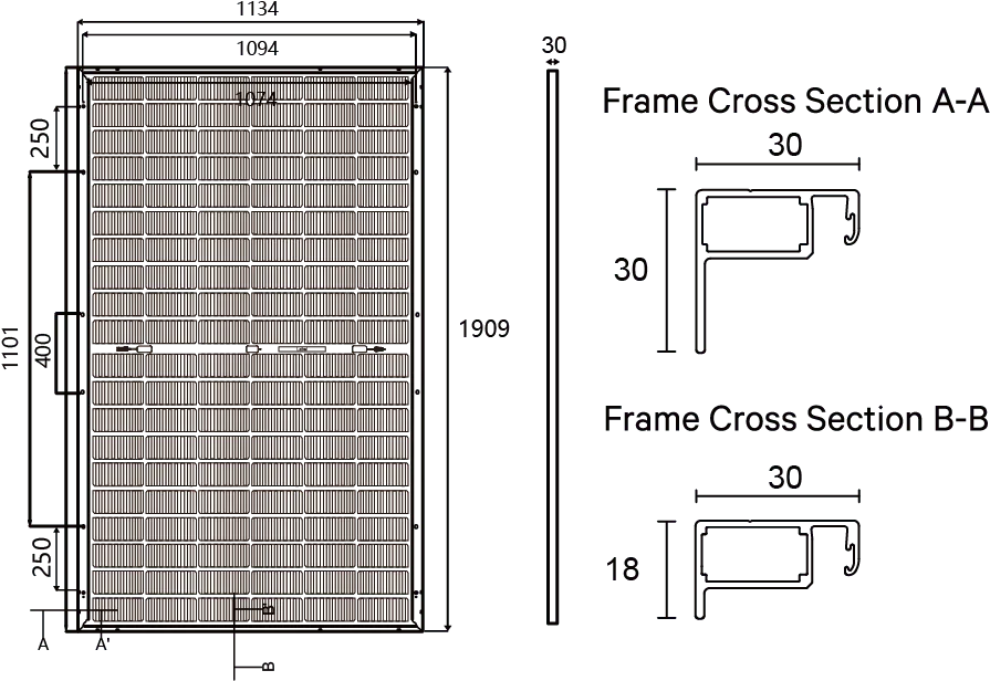 520 watt solar panel size