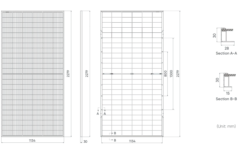 600 watt solar panel size