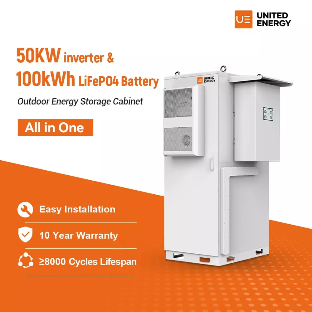 100kwh outdoor energy storage cabinet includes inverter and battery