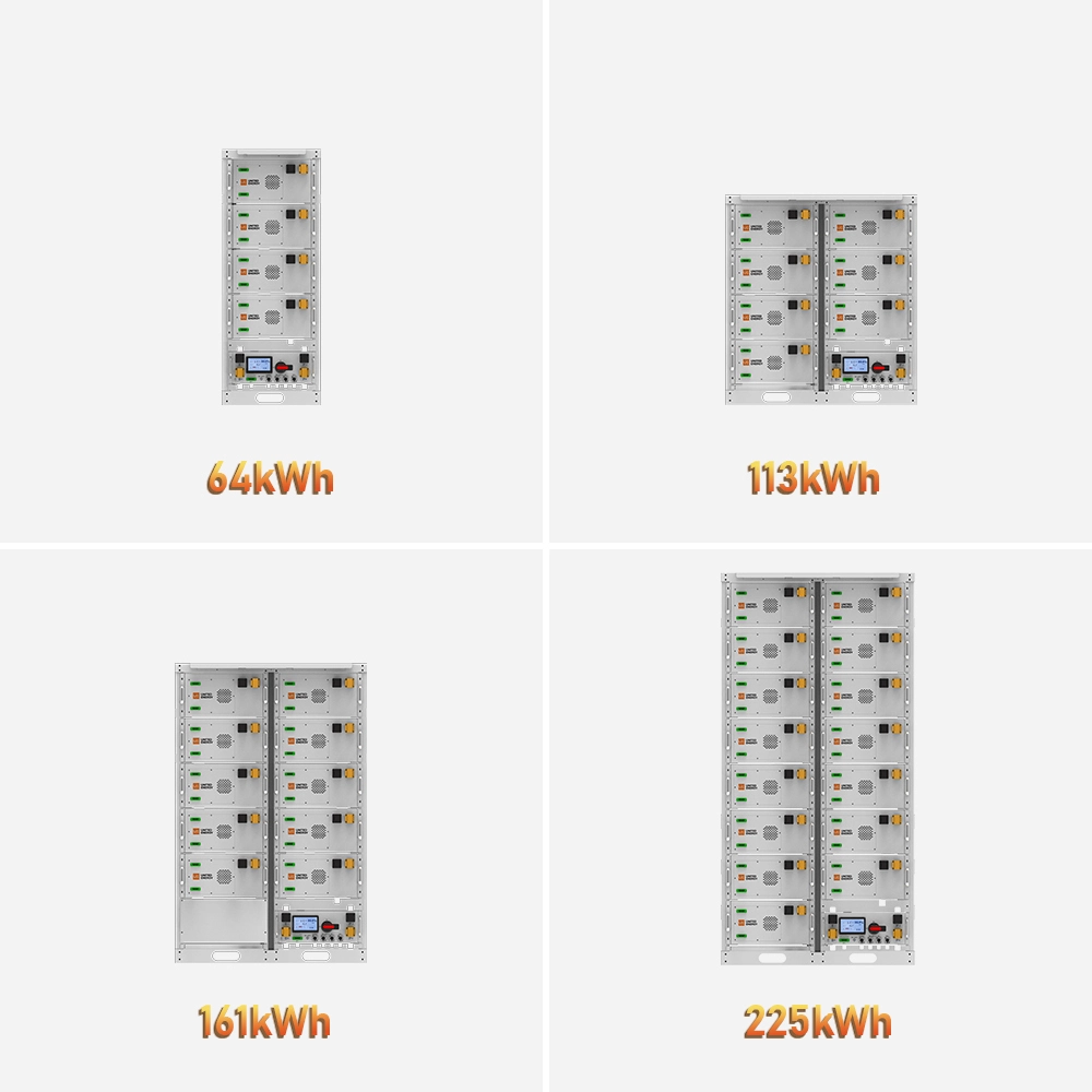 314ah high voltage rack lithium battery from 64kwh to 225kwh