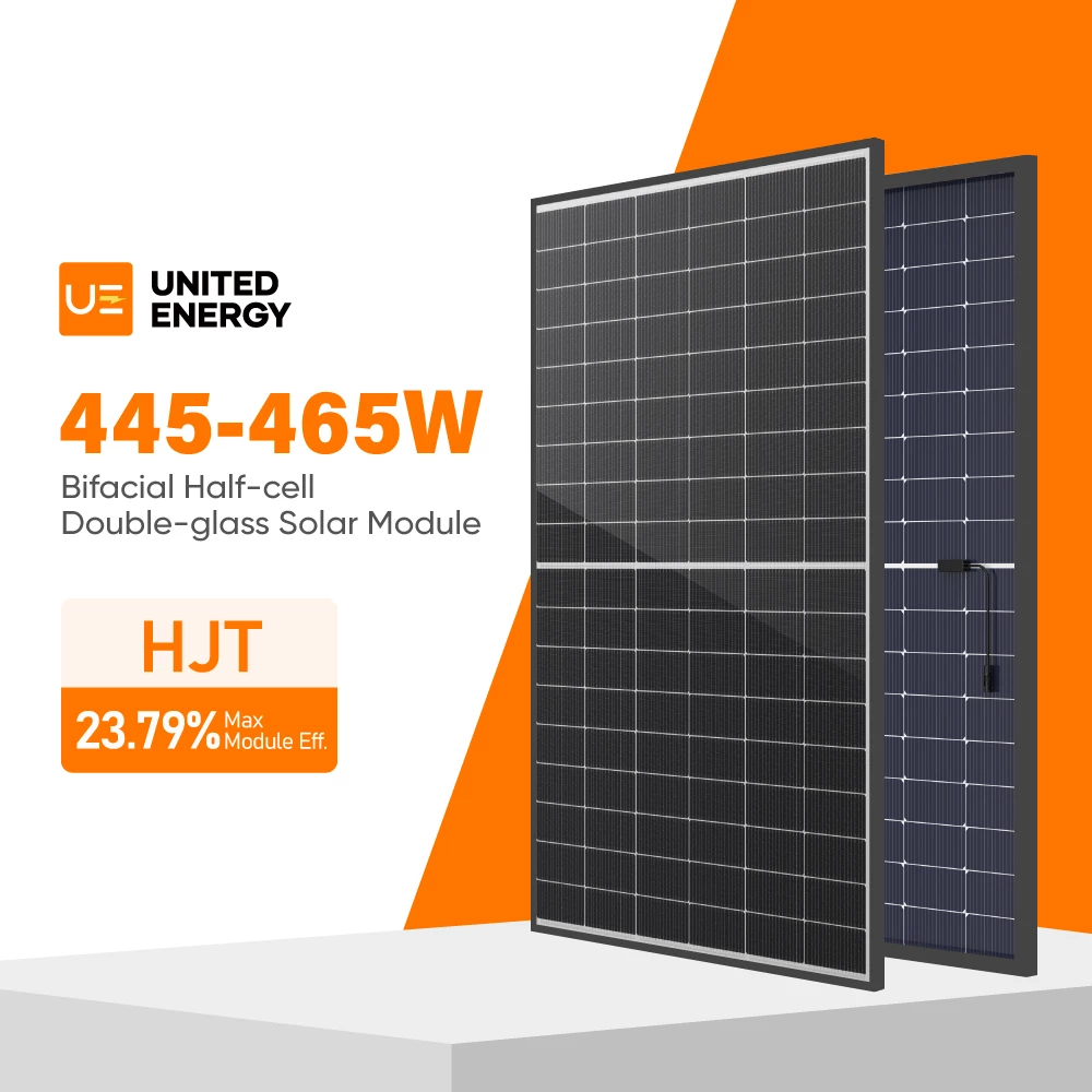 UE465H-54HBD HJT Bifacial 465W Solar Panel | 23.79% Efficiency, Double Glass