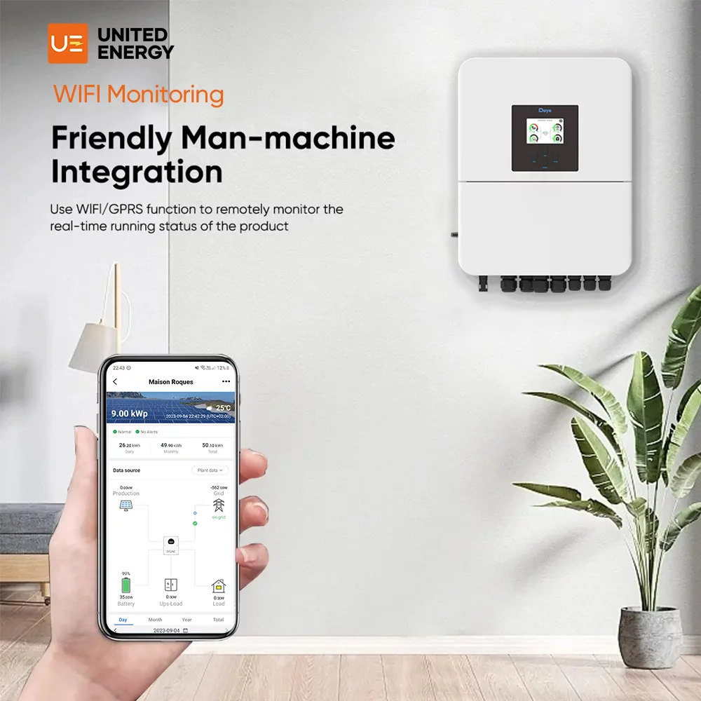 5kw Deye inverter can be hung on the wall and communicate with mobile phone