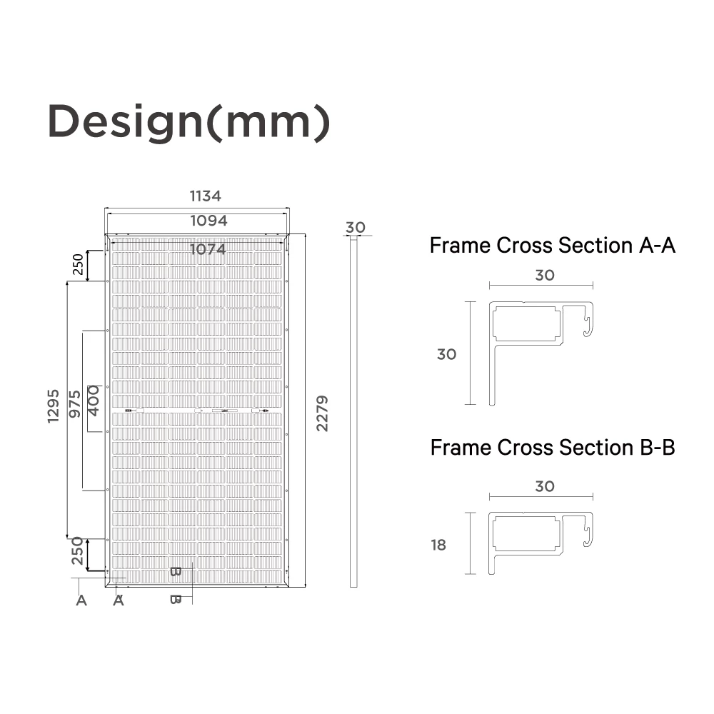 600 watt solar panel dimensions