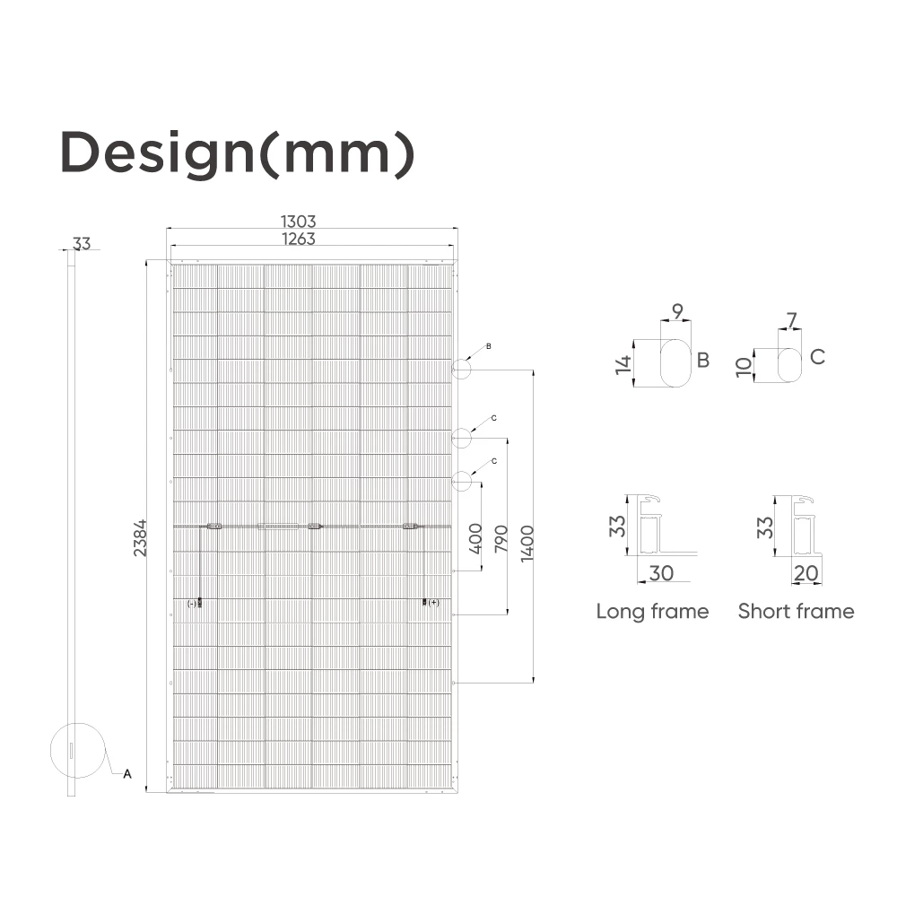 750 watt solar panel cell layout