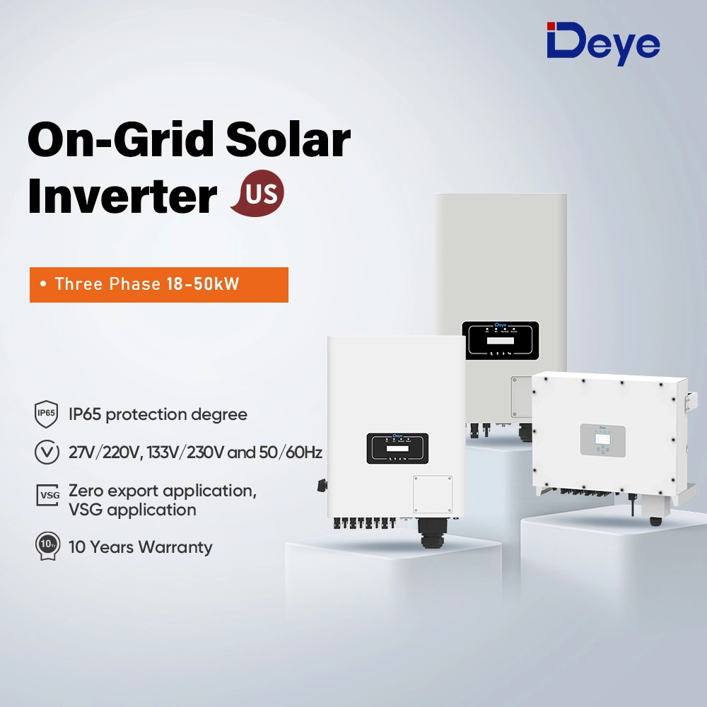 Deye US On-Grid Inverters 18-50KW High Efficiency 98.7% Wholesale Prices