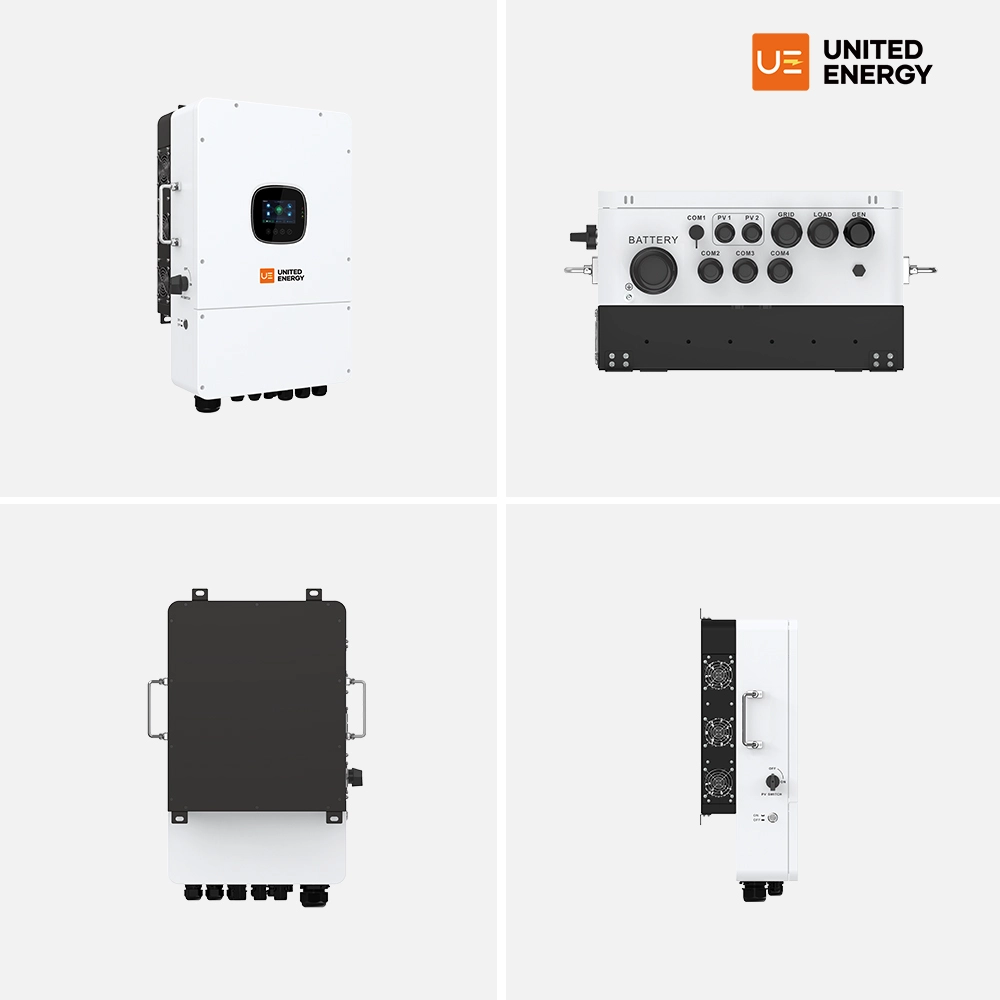 The front, side, back and bottom of the ue 12kw hybrid inverter