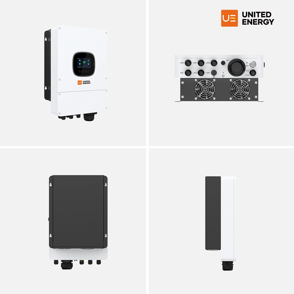 The front, side, back and bottom of the ue 5kw hybrid inverter