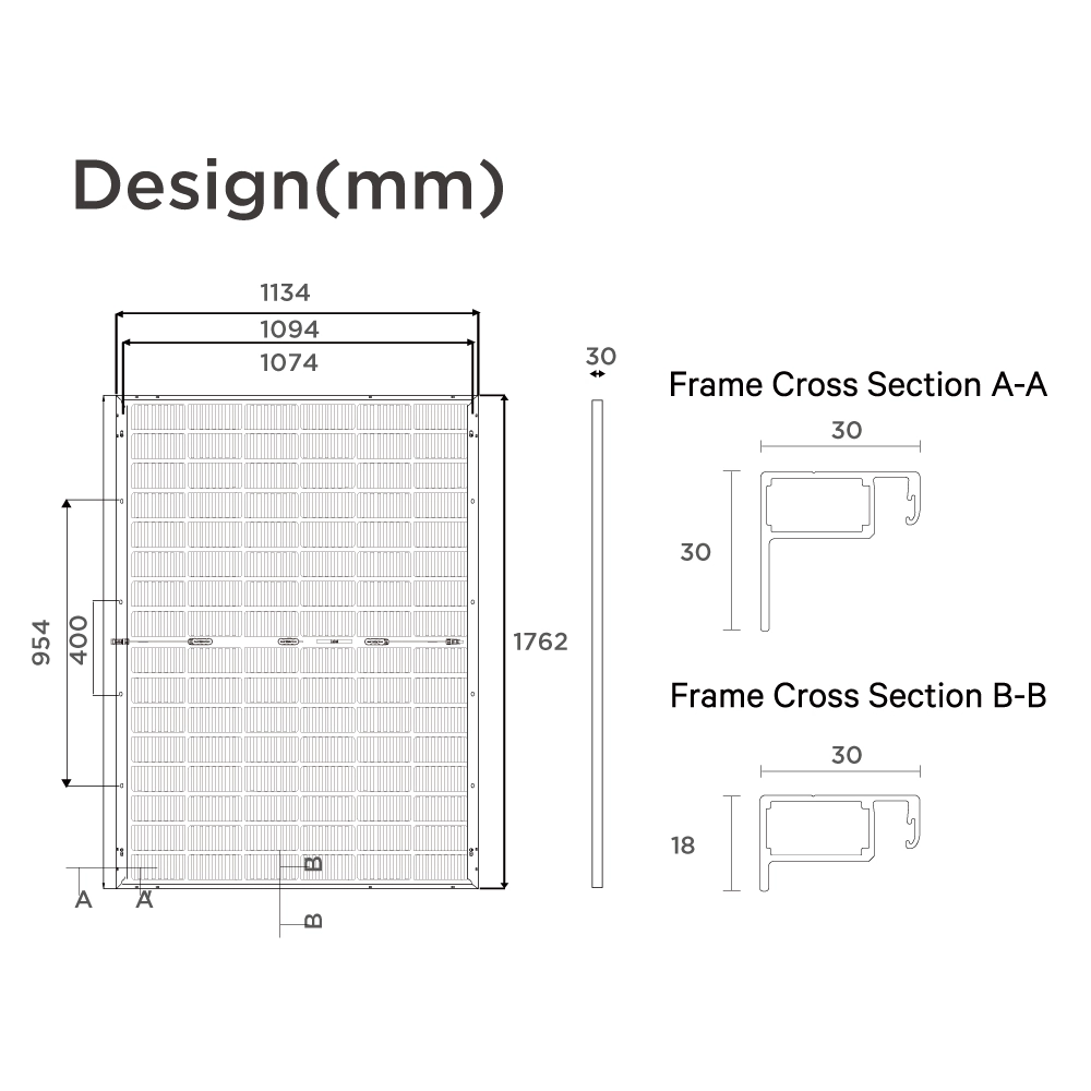 The size of the 475w solar panel is 1762mm long and 1134mm wide.