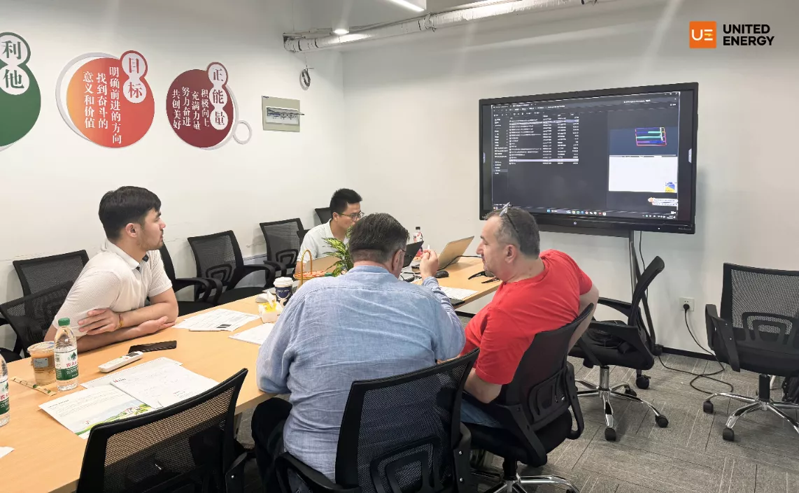 UE and its customers discuss solutions with Georgian customers in the conference room