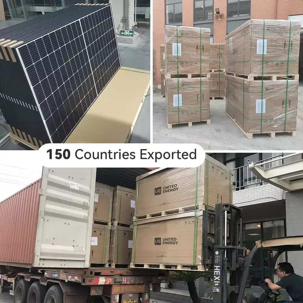 UE is packing the components for export and loading them into containers