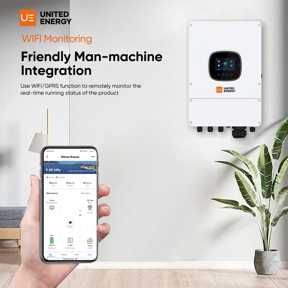 ue 5kw hybrid inverter communicates with mobile phone