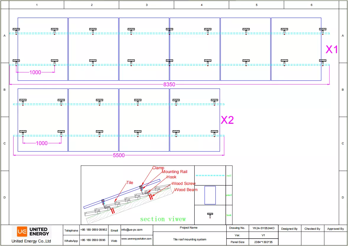 Solar panel bracket installation diagram