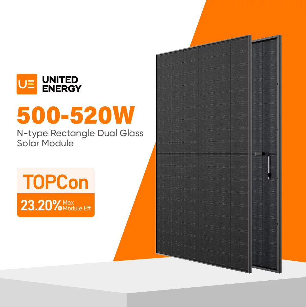 Module solaire 500-520Watt TOPCon Rectangle Bifacial Dual Glass